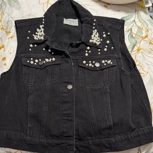 Ci Sono Black Denim Vest